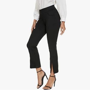 Black Split-Front Work Pants Size Medium